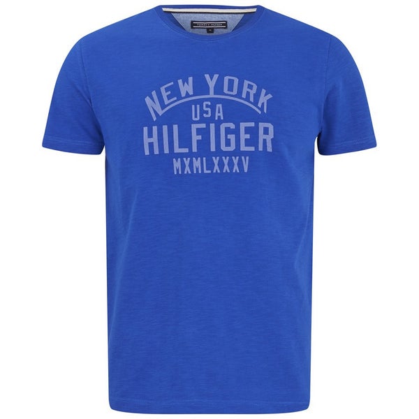 Tommy Hilfiger Men's Printed Crew Neck T-Shirt - Blue