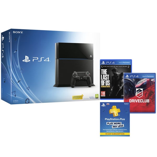 Sony PlayStation 4 Console - Includes DriveClub, The Last of Us & 90 Day PS Plus
