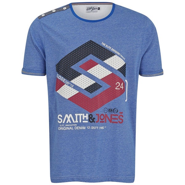 T -Shirt Smith & Jones pour Homme Grisleigh -Bleu Chiné