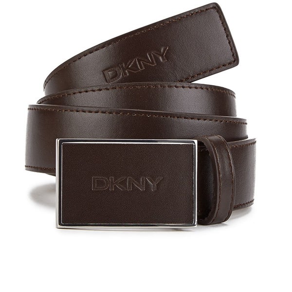 DKNY Men's Nappa Leather Buckled Belt - Brown