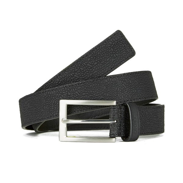 DKNY Men's Belt with Embossed Logo - Black