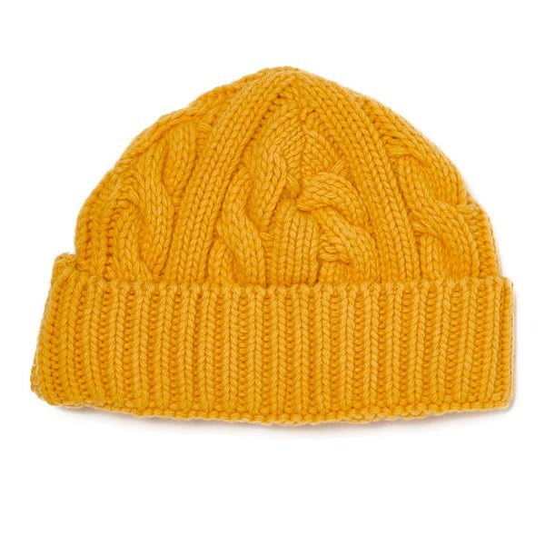 Oliver Spencer Men's Cable Knit Beanie Hat - Yellow