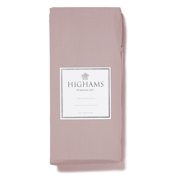 Highams 100% Egyptian Cotton Plain Dyed Deep Fitted Sheet - Pink