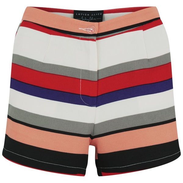 Lavish Alice Women's Stripe Print Tailored Shorts - Multi