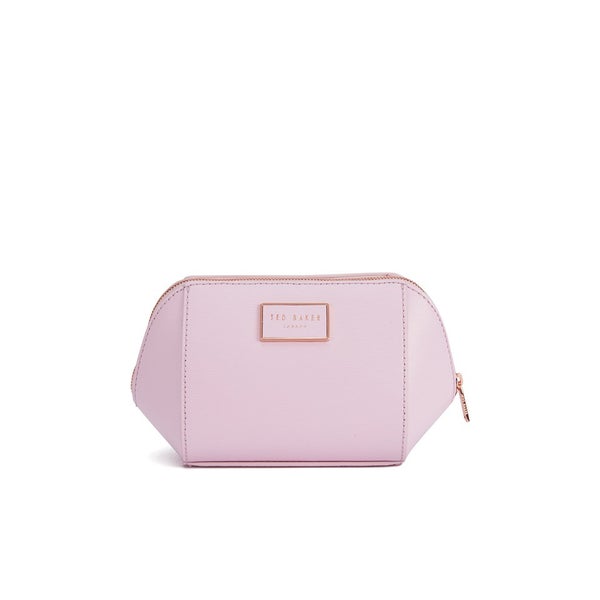 Ted Baker Women's Hool Leather Crosshatch Small Trapeze Wash Bag - Pink