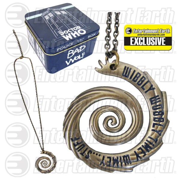 Doctor Who Wibbly Wobbly Vortex Entertainment Earth Exclusive Gold Pendant Necklace