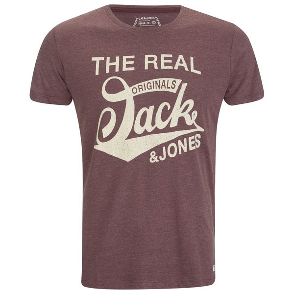 T -Shirt Jack & Jones pour Homme Raffa -Bordeaux