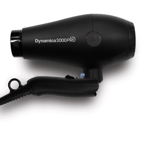 Diva Professional Styling Dynamica3000Pro Globalt Hair Dryer - Black (Travel Dryer)