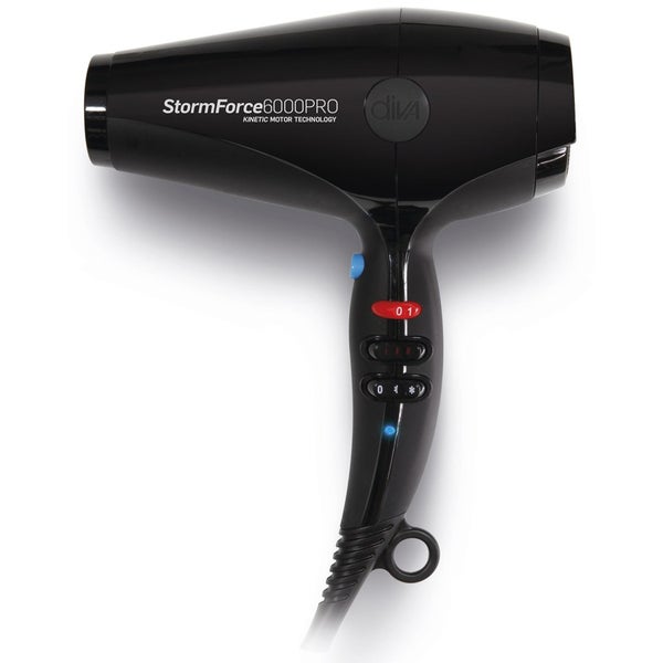 Diva Professional Styling StormForce6000Pro Hair Dryer - Black (Compact Dryer)
