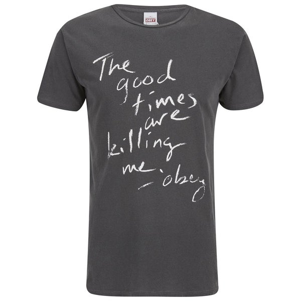OBEY Clothing Men's Good Times Short Sleeve T-Shirt - Dusty Black