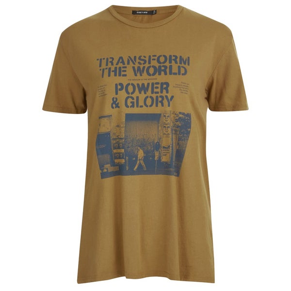 OBEY Clothing Women's Transform the World T-Shirt - Golden Brown