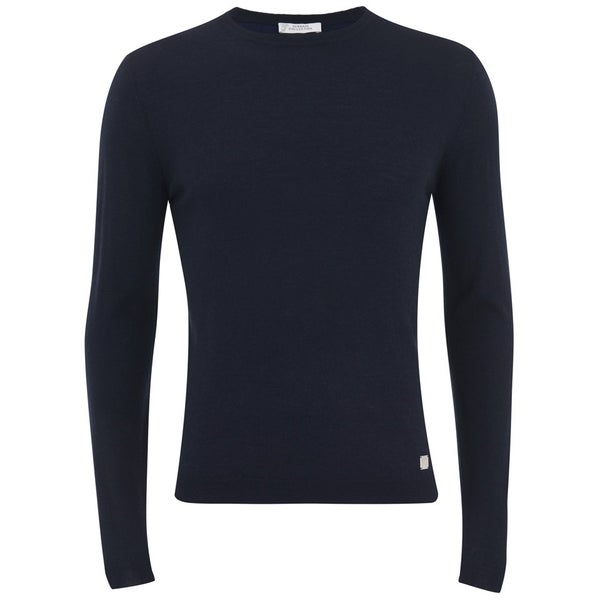 Versace Collection Men's Crew Neck Knitted Jumper - Blue