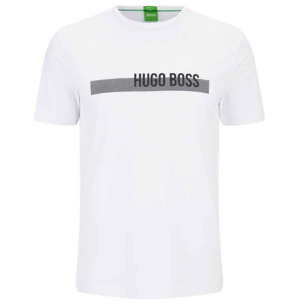 BOSS Green Men's 3 Chest Logo Crew Neck T-Shirt - White