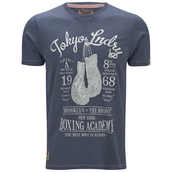 Tokyo Laundry Men's Boxing Print T-Shirt - Indigo