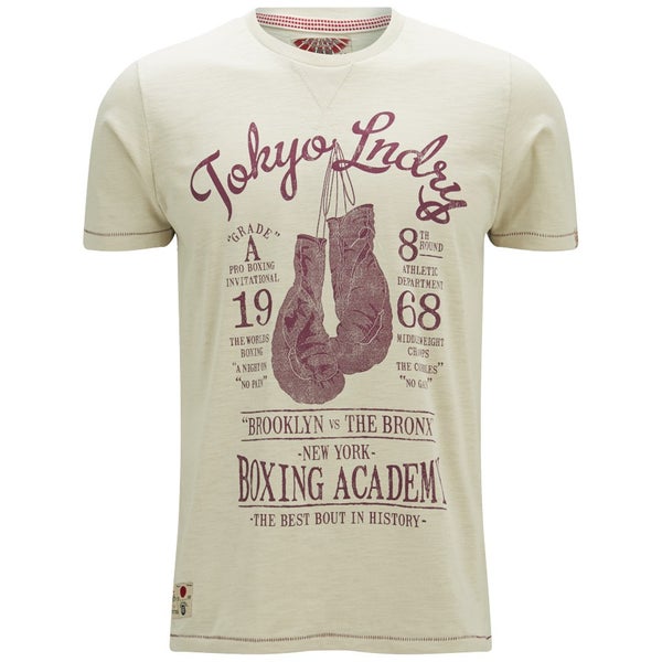 Tokyo Laundry Men's Boxing Print T-Shirt - Stone