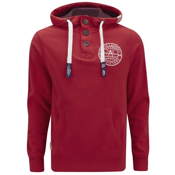 Tokyo Laundry Men's Button Hoody - Tokyo Red