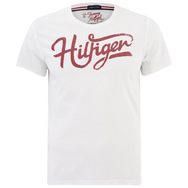 Tommy Hilfiger Men's Large Logo Crew Neck T-Shirt - White