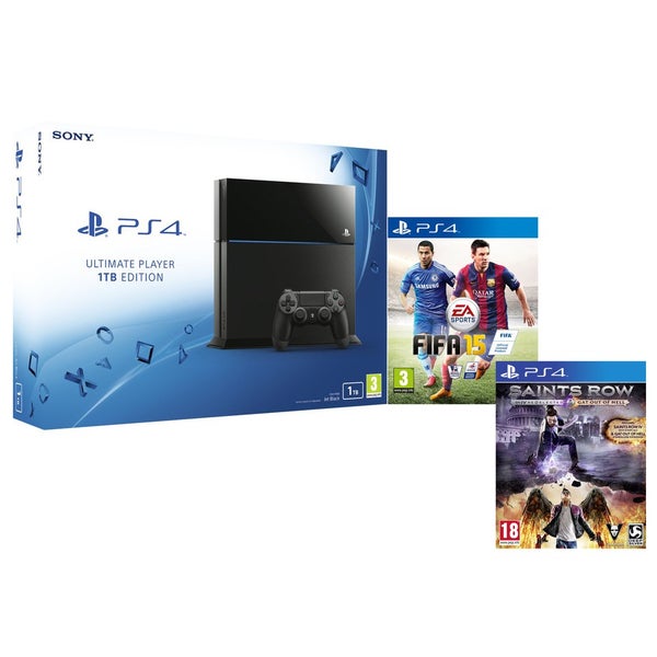 Sony PlayStation 4 1TB - Includes FIFA 15 & Saints Row IV Re-elected