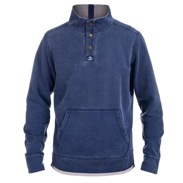 Urban Beach Men's Winston 1/4 Button Sweatshirt - Blue