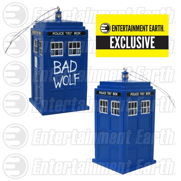 Doctor Who Bad Wolf Tardis Entertainment Earth Exclusive Christmas Ornament