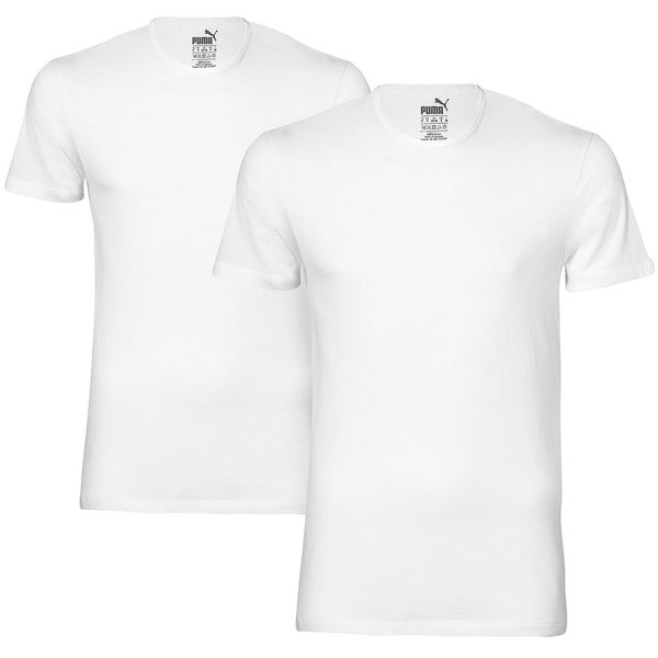 Puma Men's 2 Pack Crew Neck Lounge T-Shirts - White