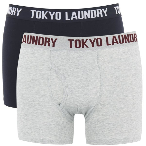 Tokyo Laundry Men's 2-Pack Greenberg Boxers - Light Grey Marl/Dark Navy