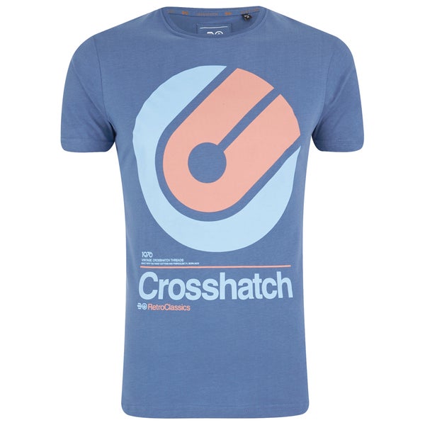 Crosshatch Men's Gazeout Print T-Shirt - Bijou Blue