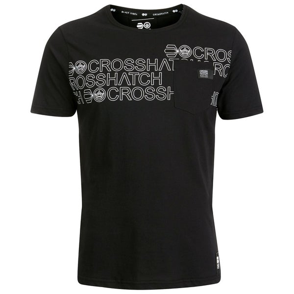 Crosshatch Men's Contour Print T-Shirt - Black