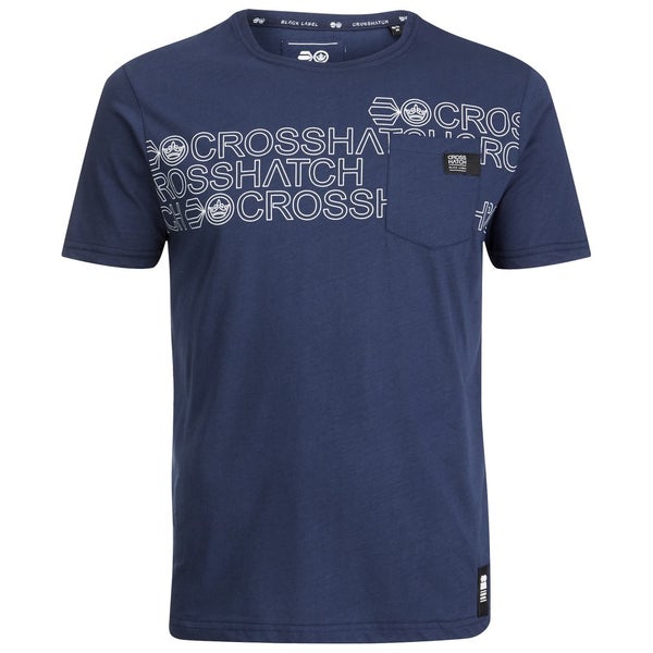 Crosshatch Men's Contour Print T-Shirt - Iris Navy