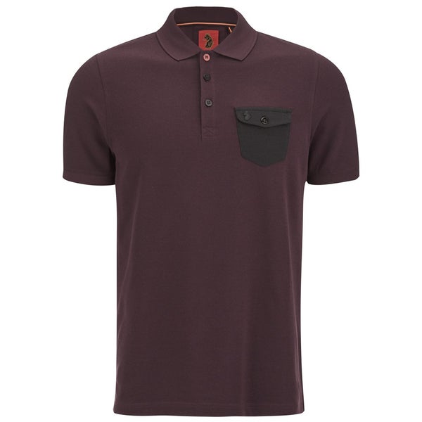 Luke 1977 Men's Nelly The Loon Striped Back Polo Shirt - Port