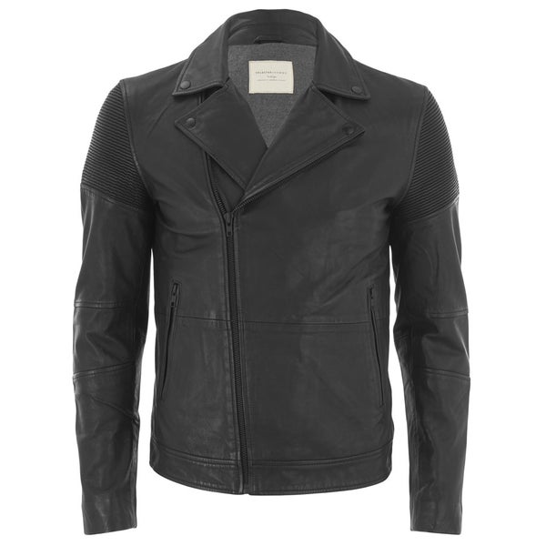 Selected Homme Men's Maverick Leather Jacket - Black