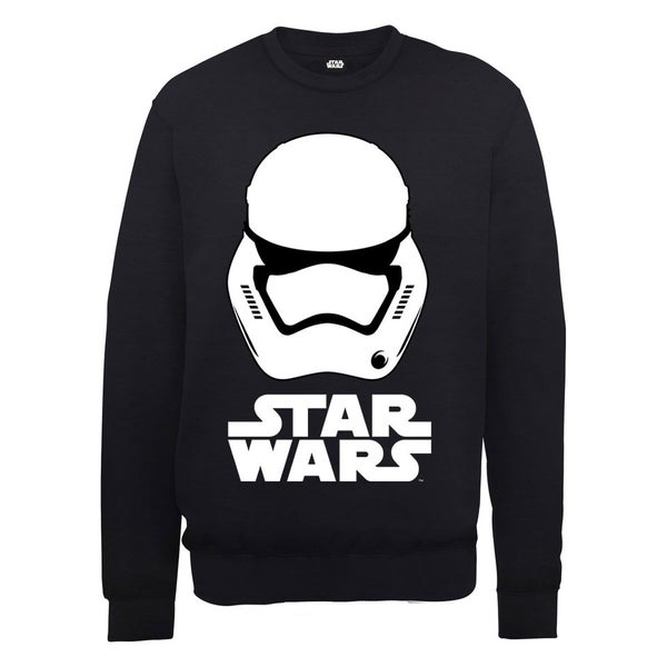 Star Wars The Force Awakens Stormtrooper Helmet White Sweatshirt - Black