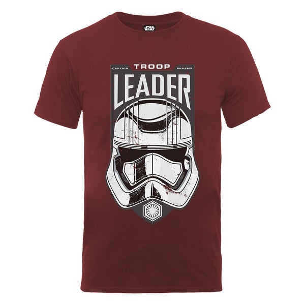 Star Wars Men's The Force Awakens Captain Phasma Troop Leader Head T-Shirt - Maroon