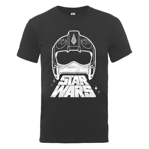 Star Wars Men's The Force Awakens X-Wing Fighter Helmet T-Shirt - Charcoal
