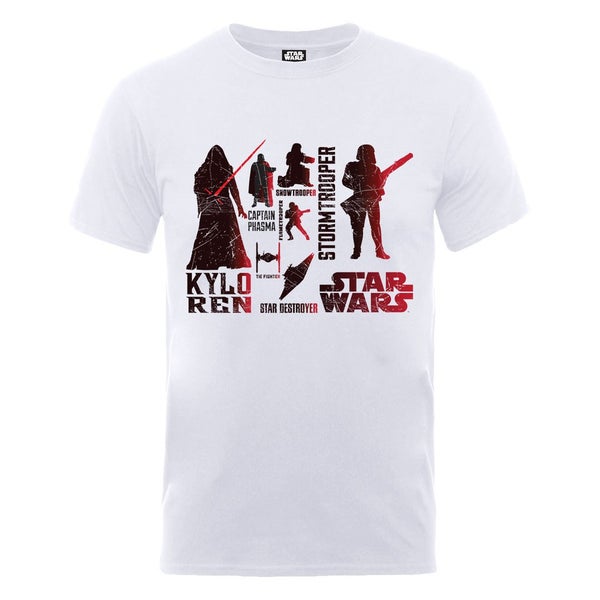 Star Wars Men's The Force Awakens Red Villains Characters T-Shirt - White