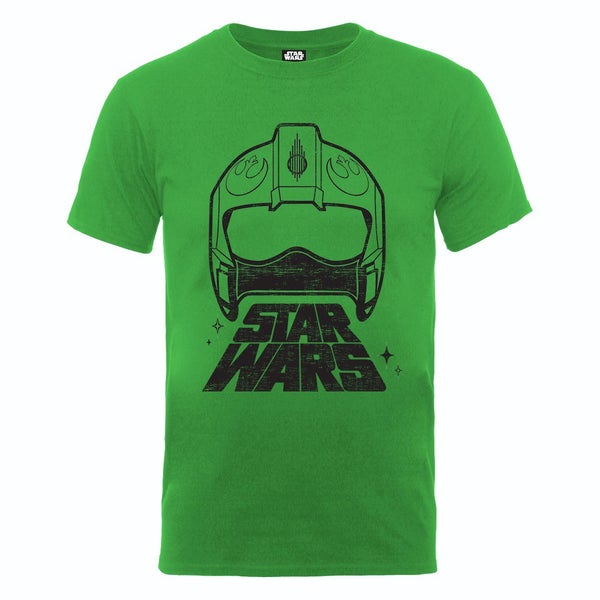 Star Wars Men's The Force Awakens X-Wing Fighter Helmet T-Shirt - Irish Green