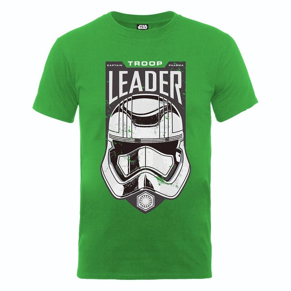 Star Wars Men's The Force Awakens Captain Phasma Troop Leader Head T-Shirt - Irish Green