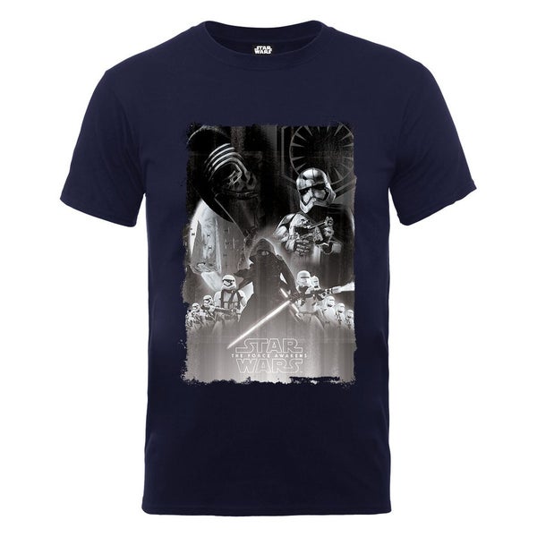 Star Wars Men's The Force Awakens Villains Poster T-Shirt - Navy