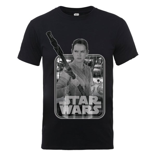 Star Wars Men's The Force Awakens Rey Photocopy T-Shirt - Black
