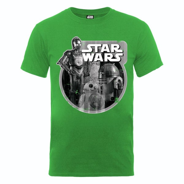 Star Wars Men's The Force Awakens Droids Assemble Photocopy T-Shirt - Irish Green