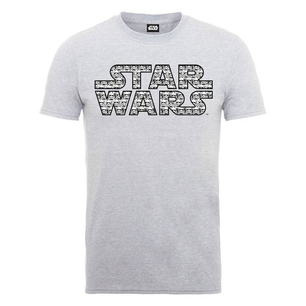 Star Wars Men's The Force Awakens Stormtroopers Logo Pattern T-Shirt - Heather Grey