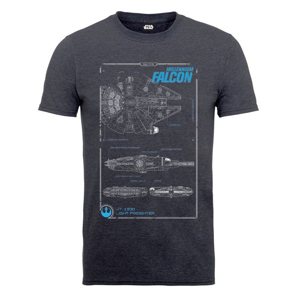Star Wars Men's The Force Awakens Millenium Falcon Maintenance Manual T-Shirt - Tweed