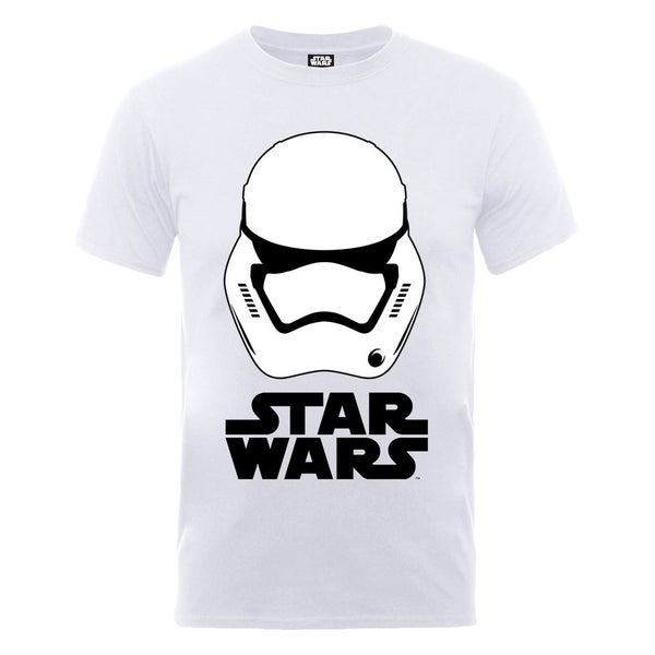 Star Wars Men's The Force Awakens Stormtrooper Helmet White T-Shirt - White