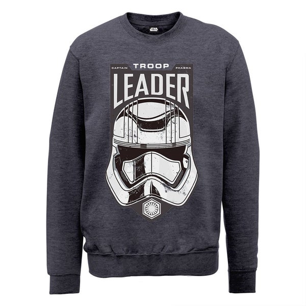 Star Wars The Force Awakens Captain Phasma Troop Leader Head Sweatshirt - Dark Heather