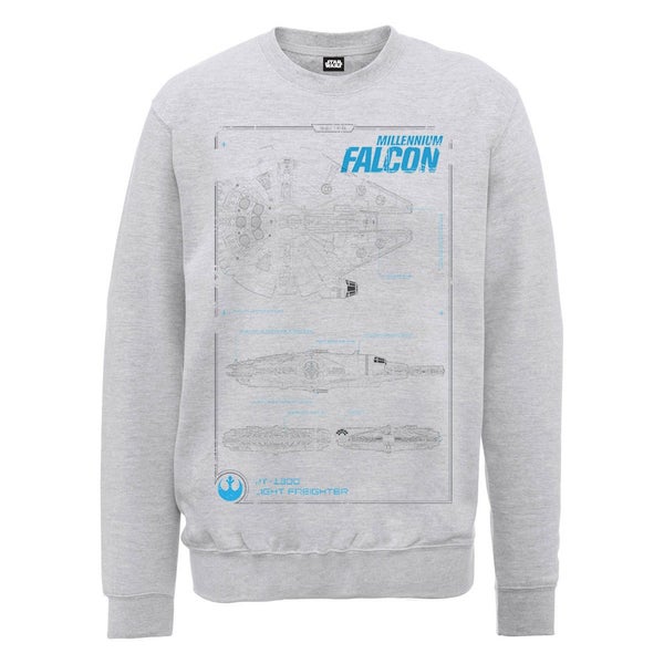 Star Wars The Force Awakens Millenium Falcon Maintenance Manual Sweatshirt - Heather Grey