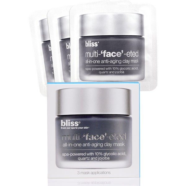 bliss Multi-'Face'-eted Clay Mask (Boks med 3 x 4 g)
