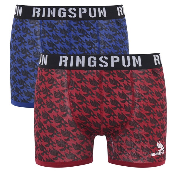 Ringspun Men's Astwood 2 Pack Boxers - Strong Blue/Red