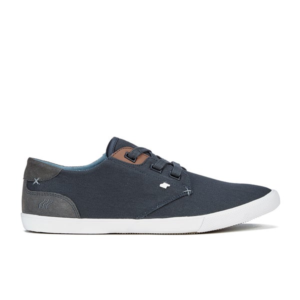 Boxfresh Men's Stern Waxed Canvas Low Top Trainers - Navy/White