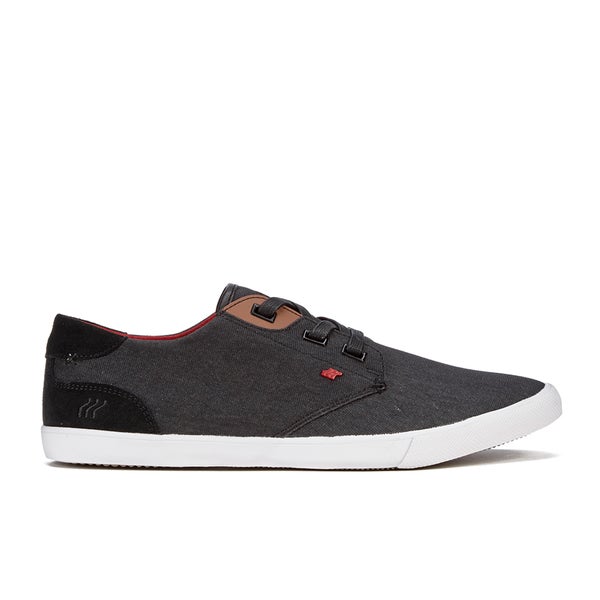 Boxfresh Men's Stern Waxed Canvas Low Top Trainers - Black/Red Chilli