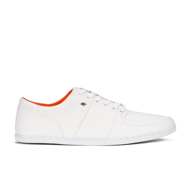 Boxfresh Men's Spencer Waxed Canvas Low Top Trainers - White/Orange